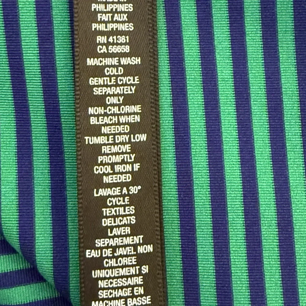 RLX Ralph Lauren Polo Shirt Men's Size SM Striped Green‎ Blue Golf Performance